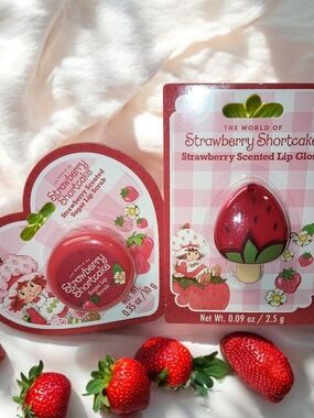 Strawberry Shortcake Scented Lip Gloss & Lip Scrub 2 Piece Bundle
